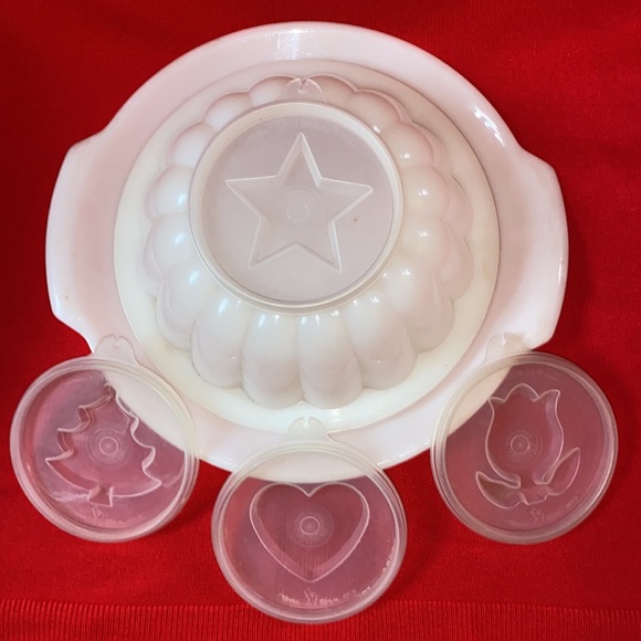 Vintage Tupperware Jell-O Mold- 6 Piece Set-Jell-N-Serve, with All 4 Molds - Picture 2 of 7
